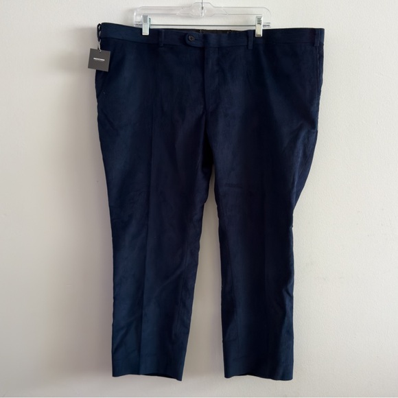 Indochino Pants NWT Navy Blue Corduroy Dress Pants No Size Tag Meas. Size 47x27